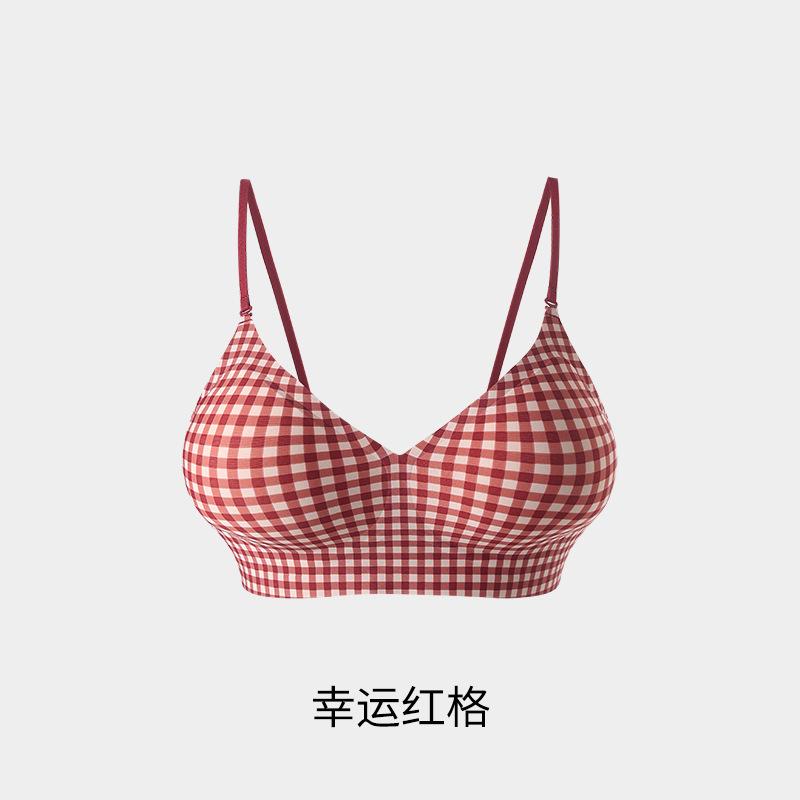 

Camellia expands externally, breasts appear large, gathers and closes secondary breasts, anti-sagging and seamless plaid bra cover s (recommended 37.5-47.5kg )