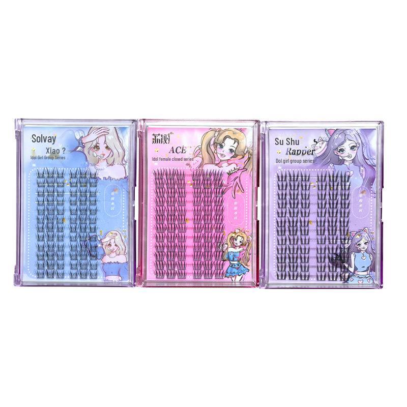 Lishu Idol Series 3: Girls Natural Look False Eyelashes - Self-Adhesive, Clustered Segments