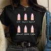 Women's Plus-size Cartoon T-shirts New Fashion Nail Graphics Cute Printed Tops Women's T-shirts Women's Clothing