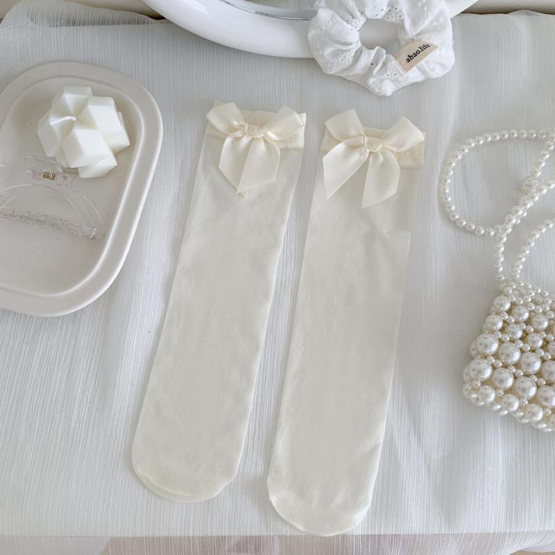 

Женские летние ультратонкие носки-гольфы с милым бантом, балетные, прозрачные, цилиндрической формы 1 pair