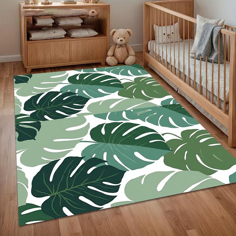 Tropical Plant Palm Leaf Monstera Print Pattern Floor Mat Kitchen Bathroom Carpet Room Entrance Home Decor Door Rug Boho Nordic