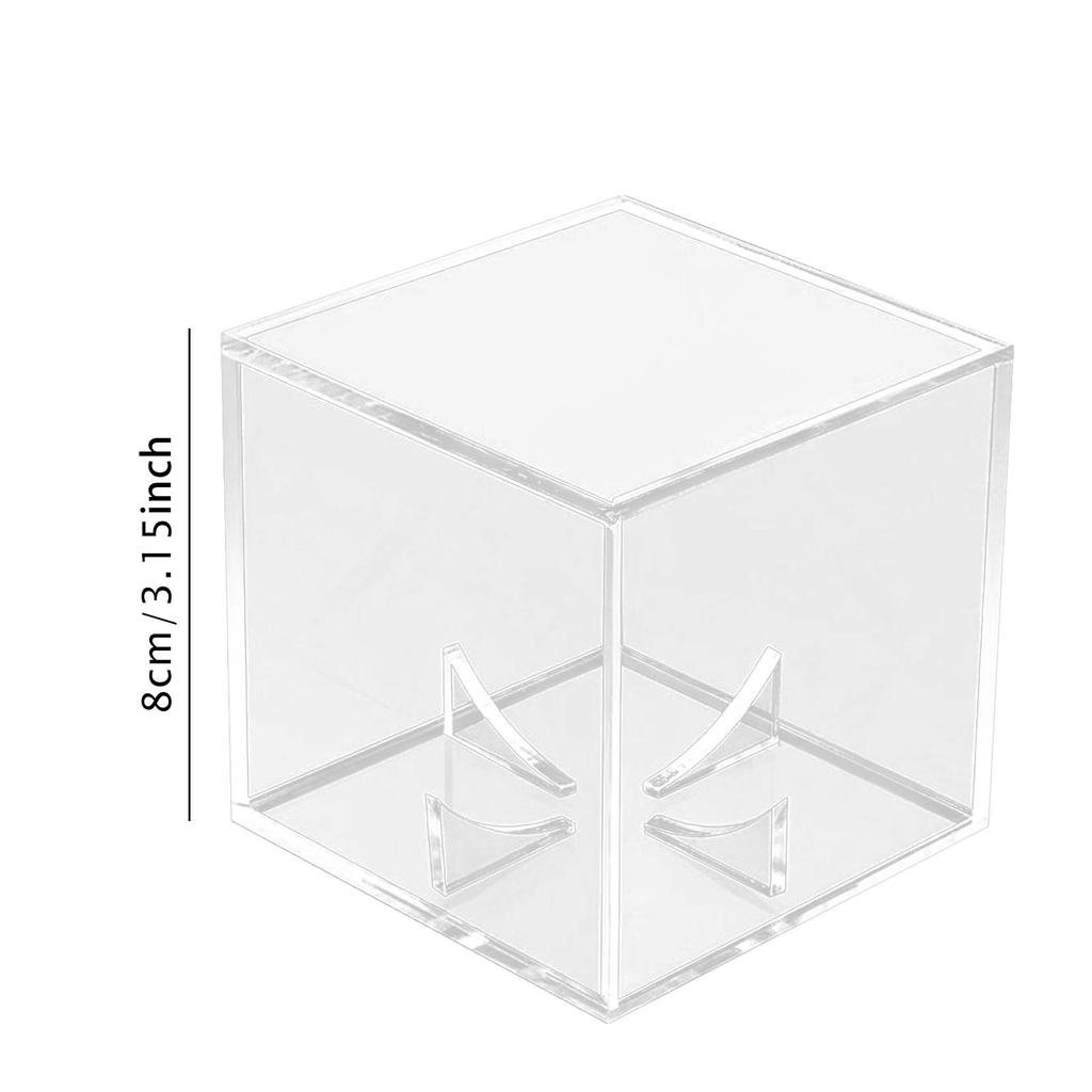 Baseball Display Case 8cm Acrylic Cube Holder Golf Ball Display Box for Tennis Jewelry Billiard Balls Small Toys Collections