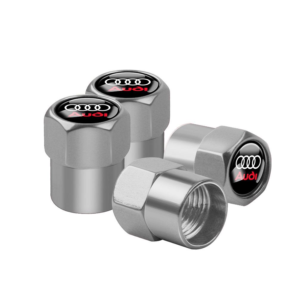 For Audi 8P Aluminum Car Tire Valve Caps Auto Truck Motocycle Bike Tyre Wheel Stem Air Valve Dust Cover For Audi S RS A3 8P S3 A4 B8 B7 A6