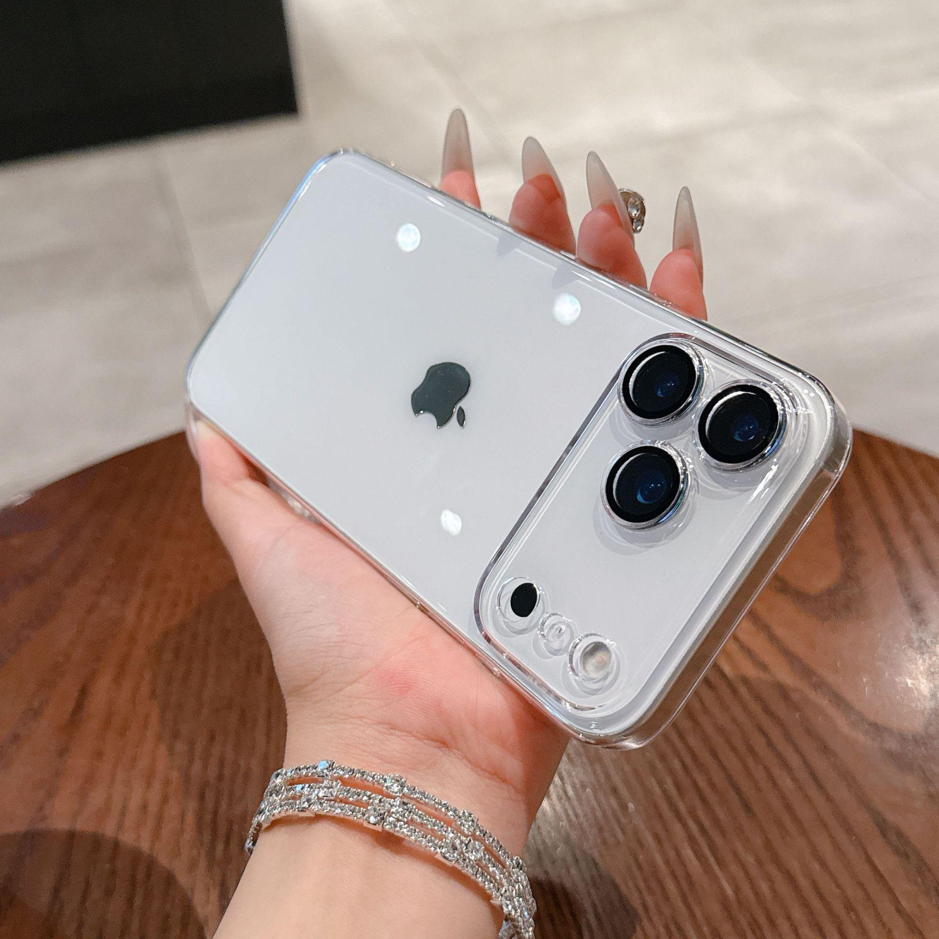 iPhone 17 Pro Max Ultra-Thin Transparent Hard Case with Built-In Lens Film & Magnetic Full Coverage iPhone 13 Pro
