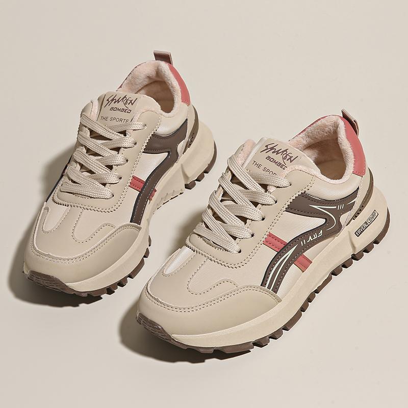 

CRLAYDK Массивные кроссовки для женщин Модные зимние туфли на платформе с тонкой меховой подкладкой Женские повседневные для ходьбы Спорт Шоппинг Теннис 40