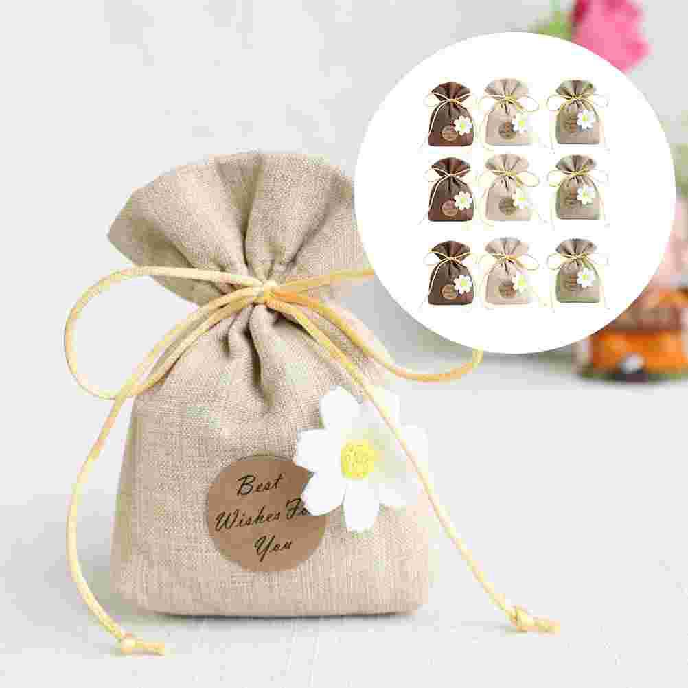 

9 шт. подвесной мешок-саше портативный пустой мешок хлопок лен подвесной шнурок