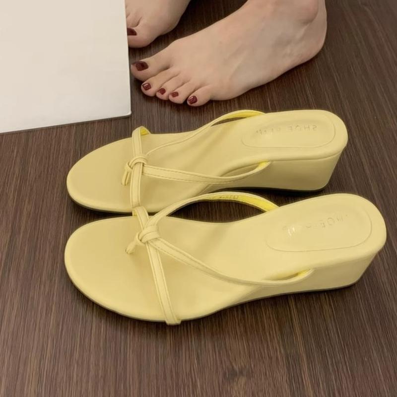 Fashion Wedges Women Slippers Clip Toe Dress Shoes Fashion Woman's Sandals 2025 Designer Flip Flops Walking Brand Zapatillas De Mujer