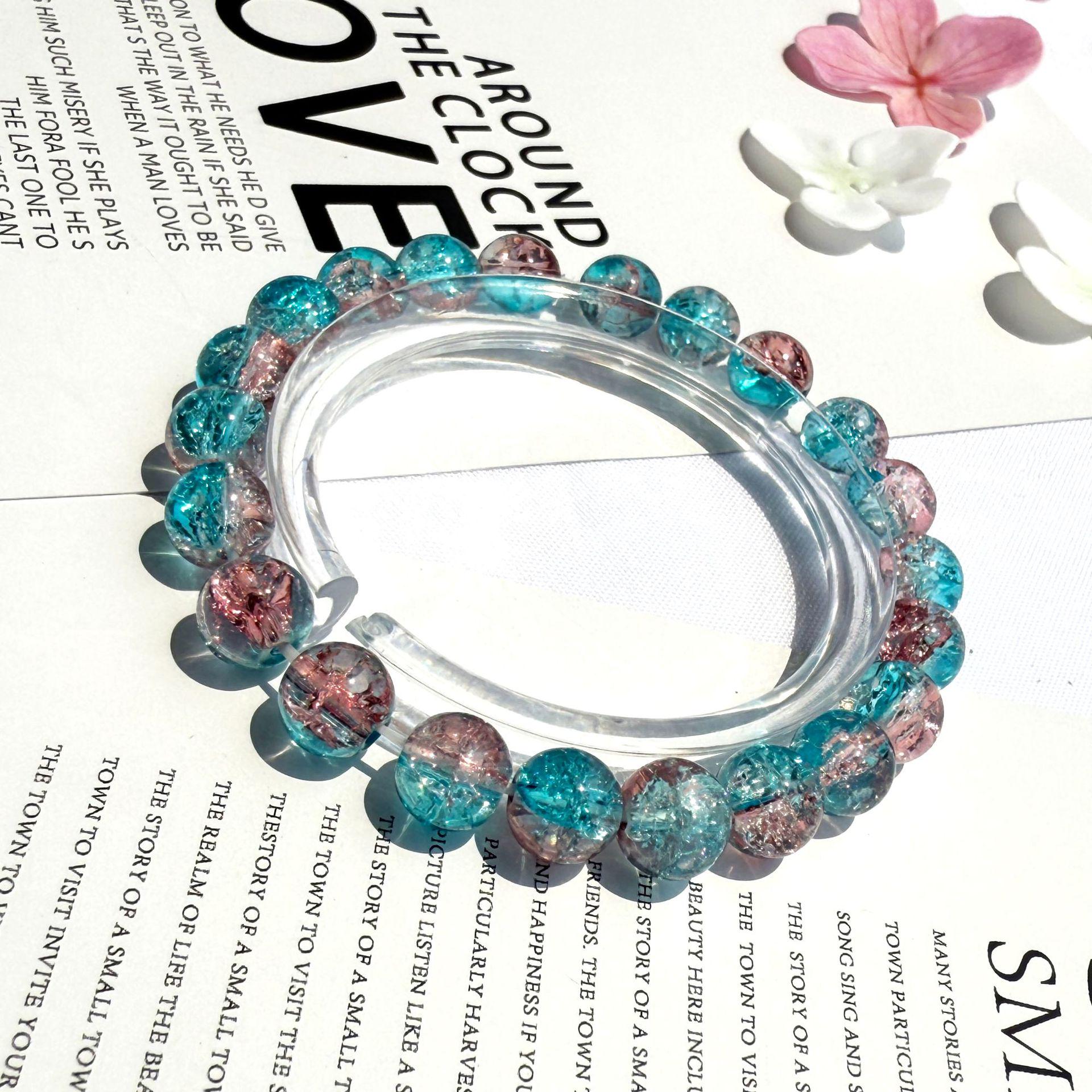 Two-Tone Wrap-Around Popcorn Glass Bead Bracelet