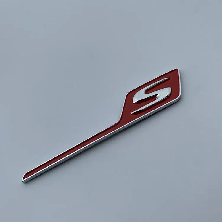 1Pc Car Styling New Long S R Letter Trunk Emblem Logo Badge Sticker For GTR GTS C63S E63S GLC63S GLE63S