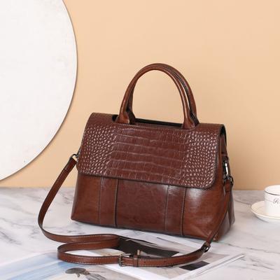 Echtledertasche Damen Premium Handtasche Große Kapazität Krokodildruck Crossbody Schultertasche für Frauen