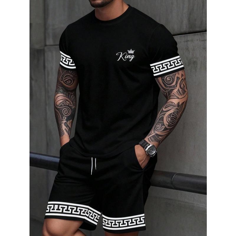Summer New Arrival Men's Suit Stylish Hip-Hop Style Short-Sleeve Comfortable Fashion Wear Plus Size Athletic Quick-Dry Set