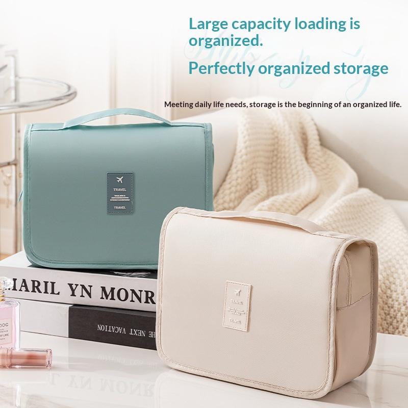 1Pcs Waterproof Women Cosmetic Storage Bag Portable Toiletry Washbag With Hanging Hook Large Capacity Travel Makeup Case