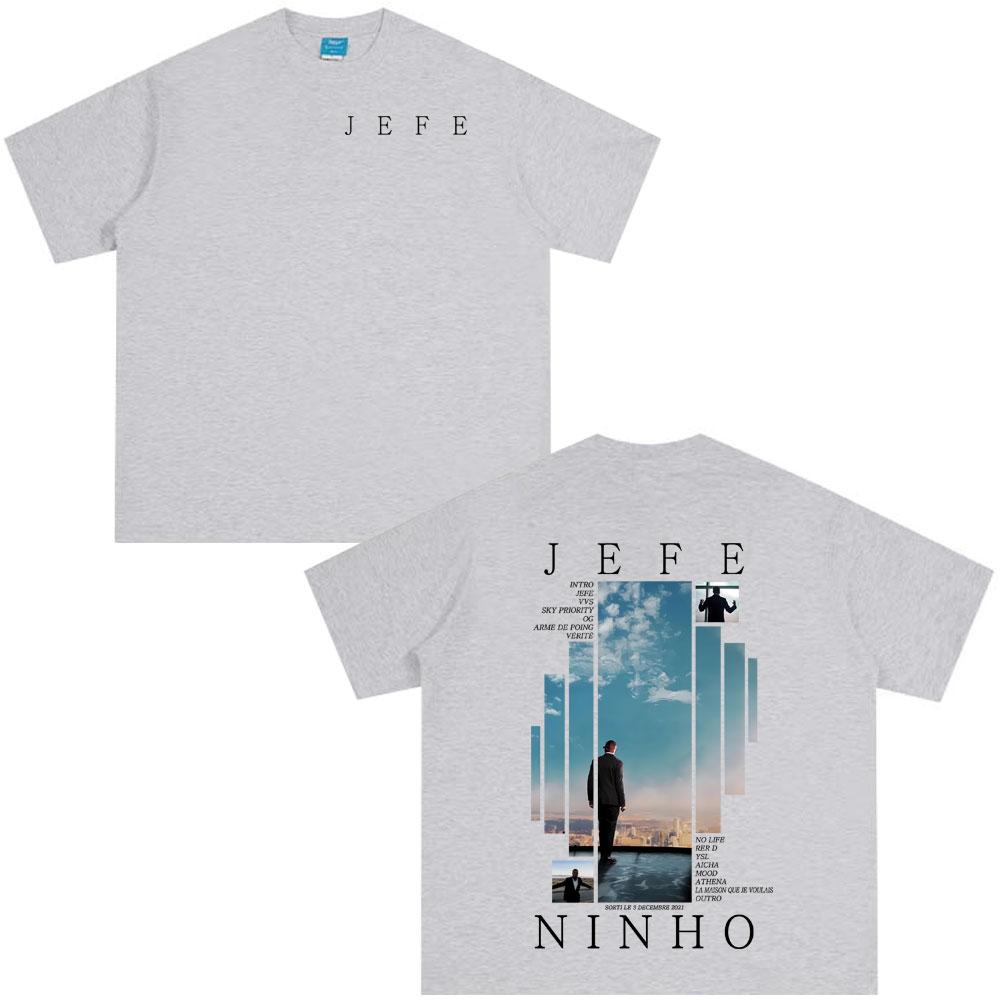 Rapper Ninho Jefe Graphic T-shirt Male Fashion Oversized Streetwear Men Women Tees Hip Hop Pop Music T Shirts Male Casual Cotton
