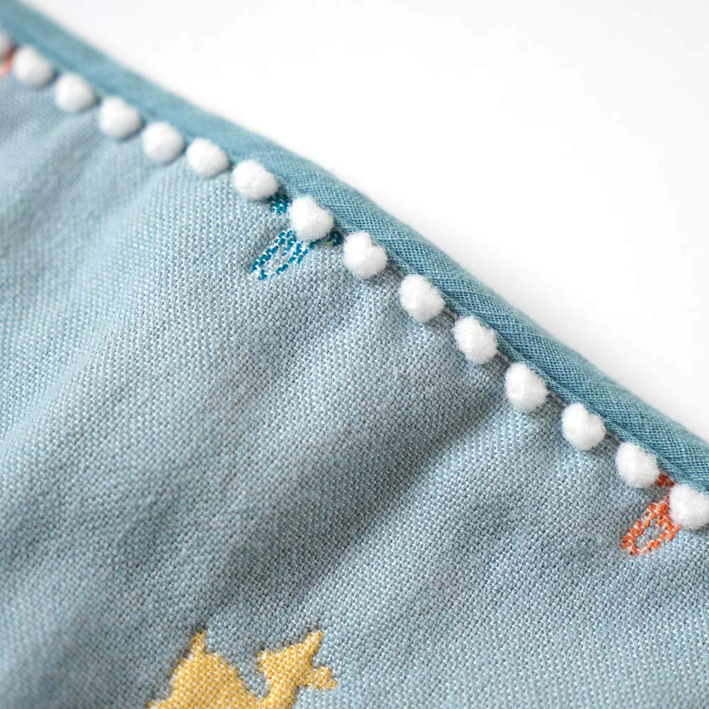 10mois Amelie Fluffy Gauze Blanket 21151010 Organic Cotton (6-Layer Gauze) (Mini Size) Blue-Green 100%