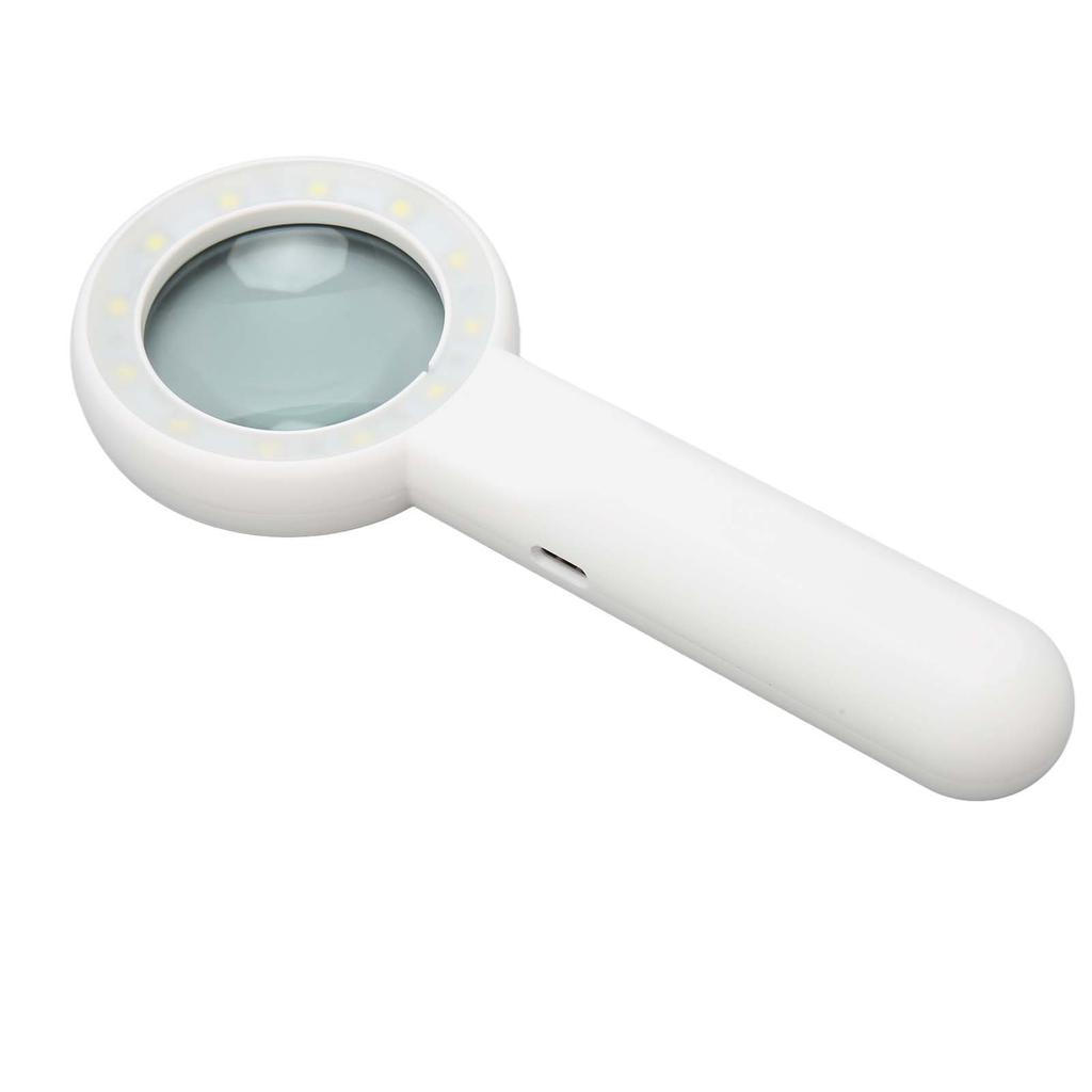 Magnifying Glass with Light 12 LED 5X Handheld 3 Brightness Adjustable Rechargeable Lighted Magnifier