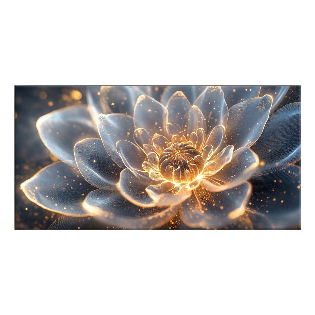 

Modern Golden Lotus Flower Canvas Wall Art - Frameless Elegant Wall Decor, Home & Office, Bedroom Decoration 20x40cm No Framed
