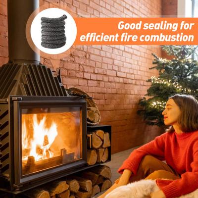 1 Rotolo di Guarnizione di Ricambio per Stufa a Legna Resistente alle Alte Temperature Corda Sigillante Sicura Senza Fumo