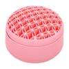 5 in 1 Makeup Brush Cleaner Mat Multifunctional Foldable Silicone Brush Cleaner with Drying Holder for Powder Puff Pink