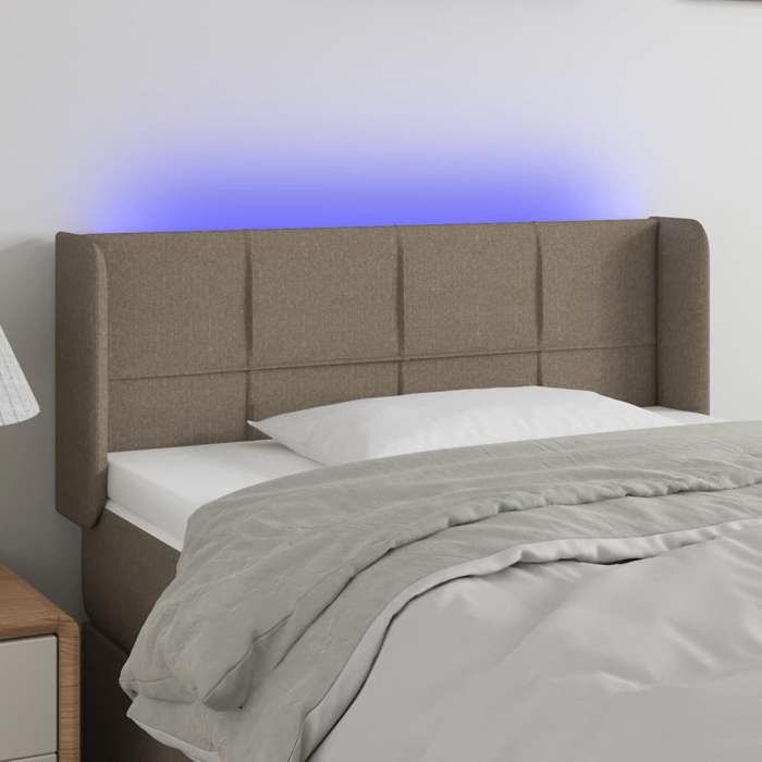 VidaXL Tête de Lit à LED Meuble de Chambre à Coucher Accessoire de Lit Simple Tête de Cadre de Lit Intérieur Taupe 3123222