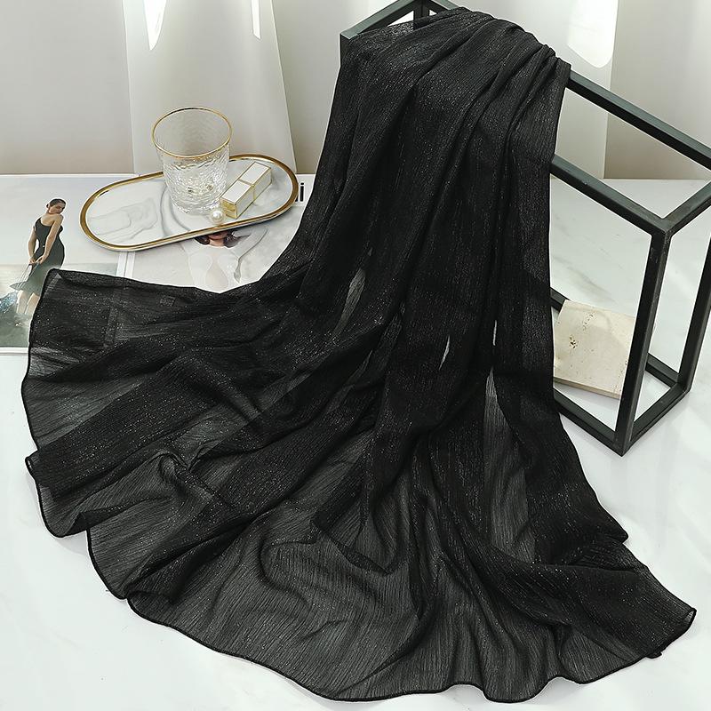 

170X70Cm Silk Scarf Shawl Solid Southeast Asian Headscarf Large Travel Shawl Versatile Textured Chiffon Scarf Wrap Poncho Hijabs 170x70cm