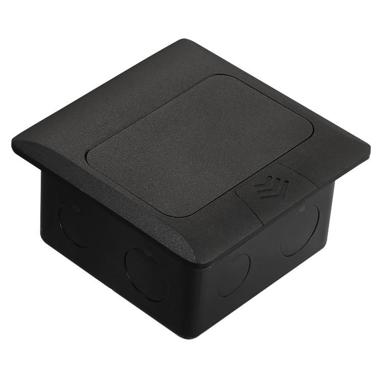 Black Pop-up Floor Socket with Universal Three-hole and USB Connectivity