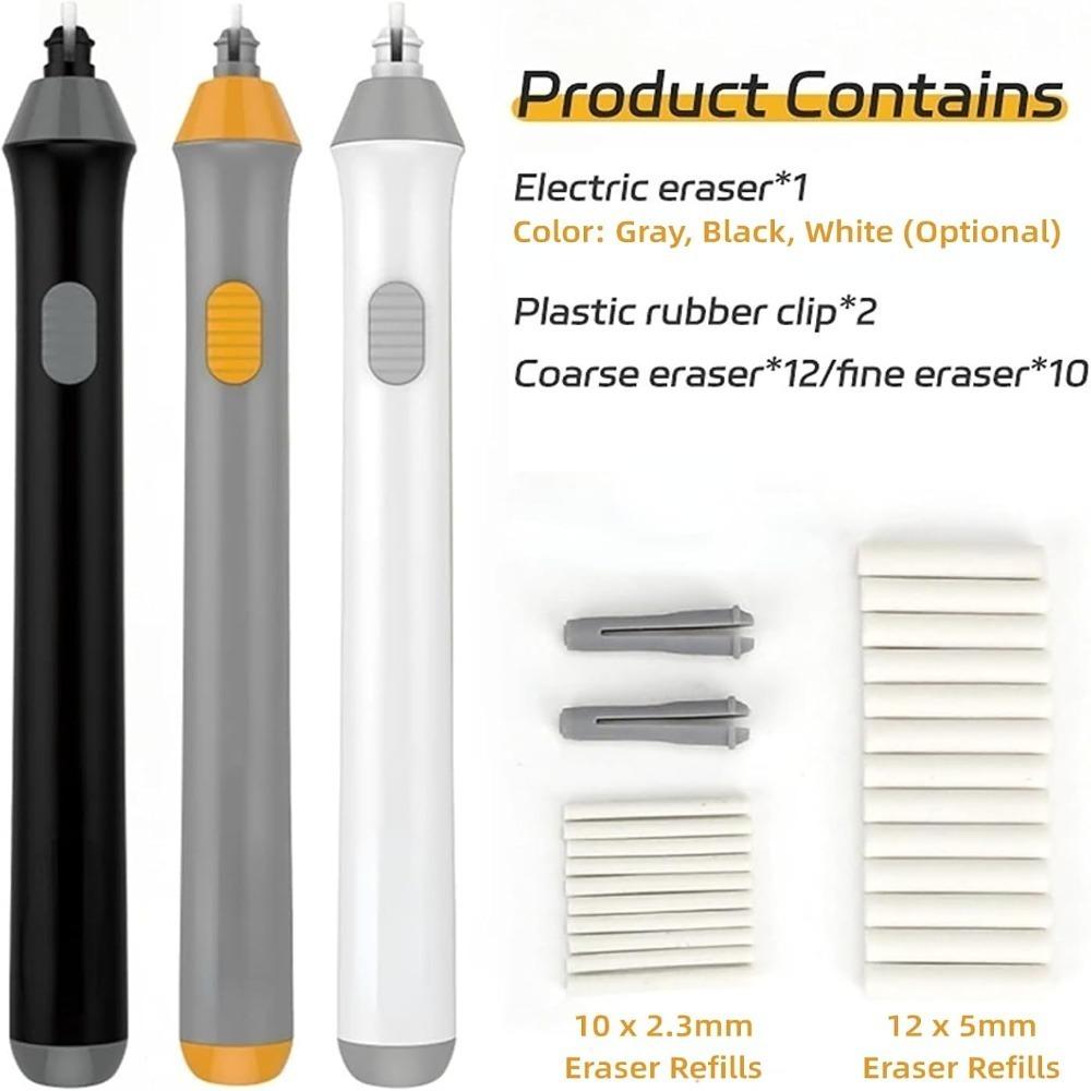 Replaceable Rubber Refills Electric Pencil Eraser Automatic Eraser Kit  For Art Pencils