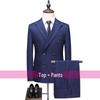 Korean Style Slim Fit Striped Men's Suit Set - Casual Blazer Jacket for Weddings and Professional Wear