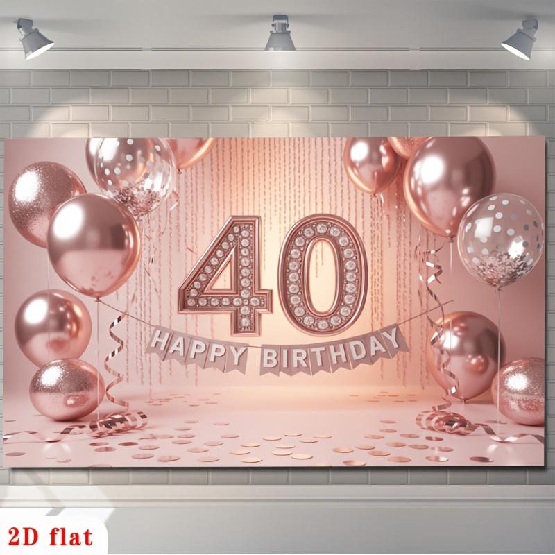 Piano 2D - Banner Decorativo in Poliestere Oro Rosa per 40° Anniversario