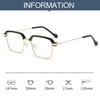 Men Anti-Blue Light Glasses Pochromic Half Frame Eye Protection Presbyopic Glasses Ultra Light Computer Eyeglasses
