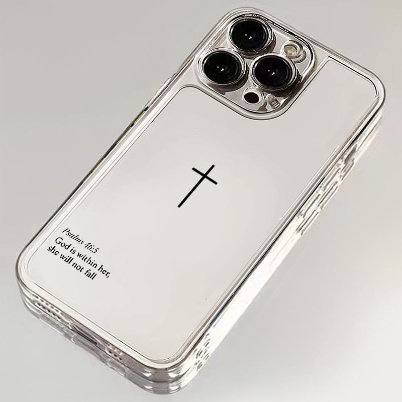 Simple cross pattern phone case suitable for iPhone 17 16 15 14 13 12 11 Pro/Max/Plus anti drop and shockproof back cover iPhone 12PRO чистый