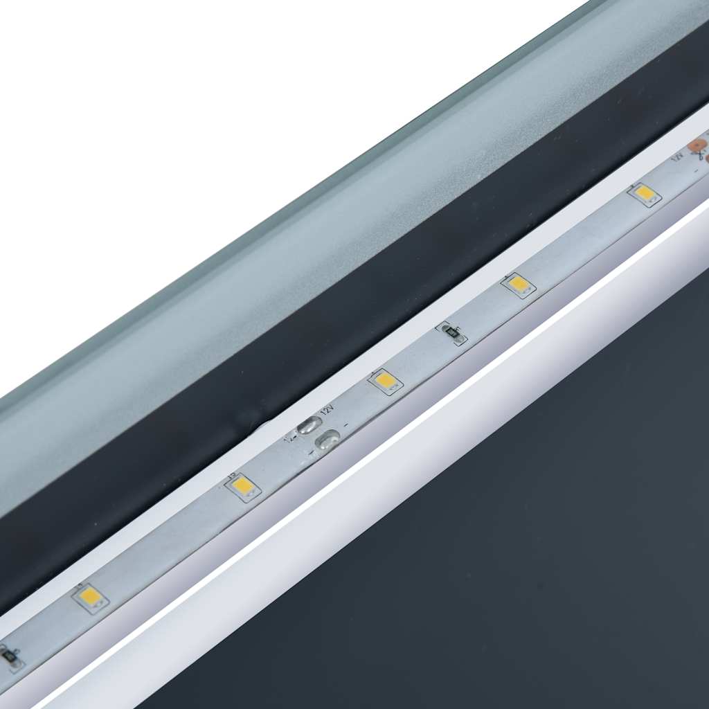 LED Bathroom Mirror with Touch Sensor and Time Display 100 x 60 cm