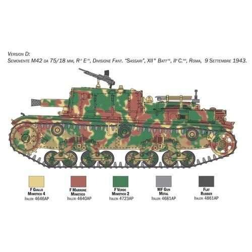 Italeri Tamiya 1/35 Military Series No. 6569 Italian Army Semovente M42 da 75/18 Plastic Model 38569