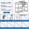 Stainless Steel Kitchen Sink with Integrated Washing Basin and Stand - Large, Thickened Single Bowl