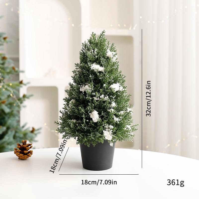 1pcs Wood PE Christmas Tree Ornament with PVC Red Berries Burlap Base Mini Holiday Scene Decor for Tabletop Desktop Ornaments