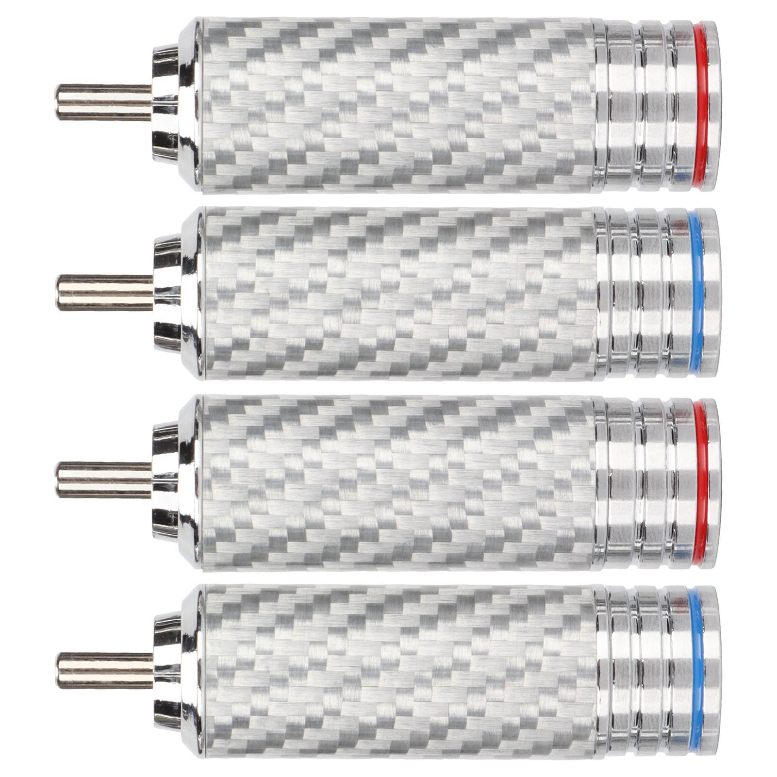 

4 шт. RCA звуковой штекер хромированный сварочный Phono RCA штекер для динамика диаметром 8 мм