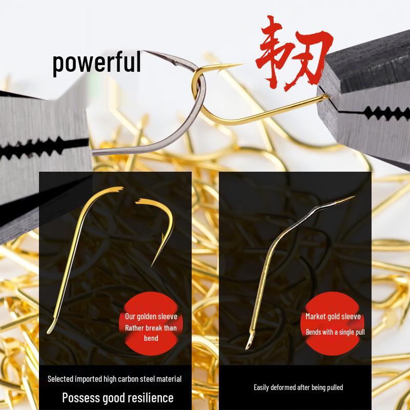 Bulk Stream Fish Hooks: Fine, Loose, Golden Sleeve, Barbed, Double, Finished Fishing Hooks