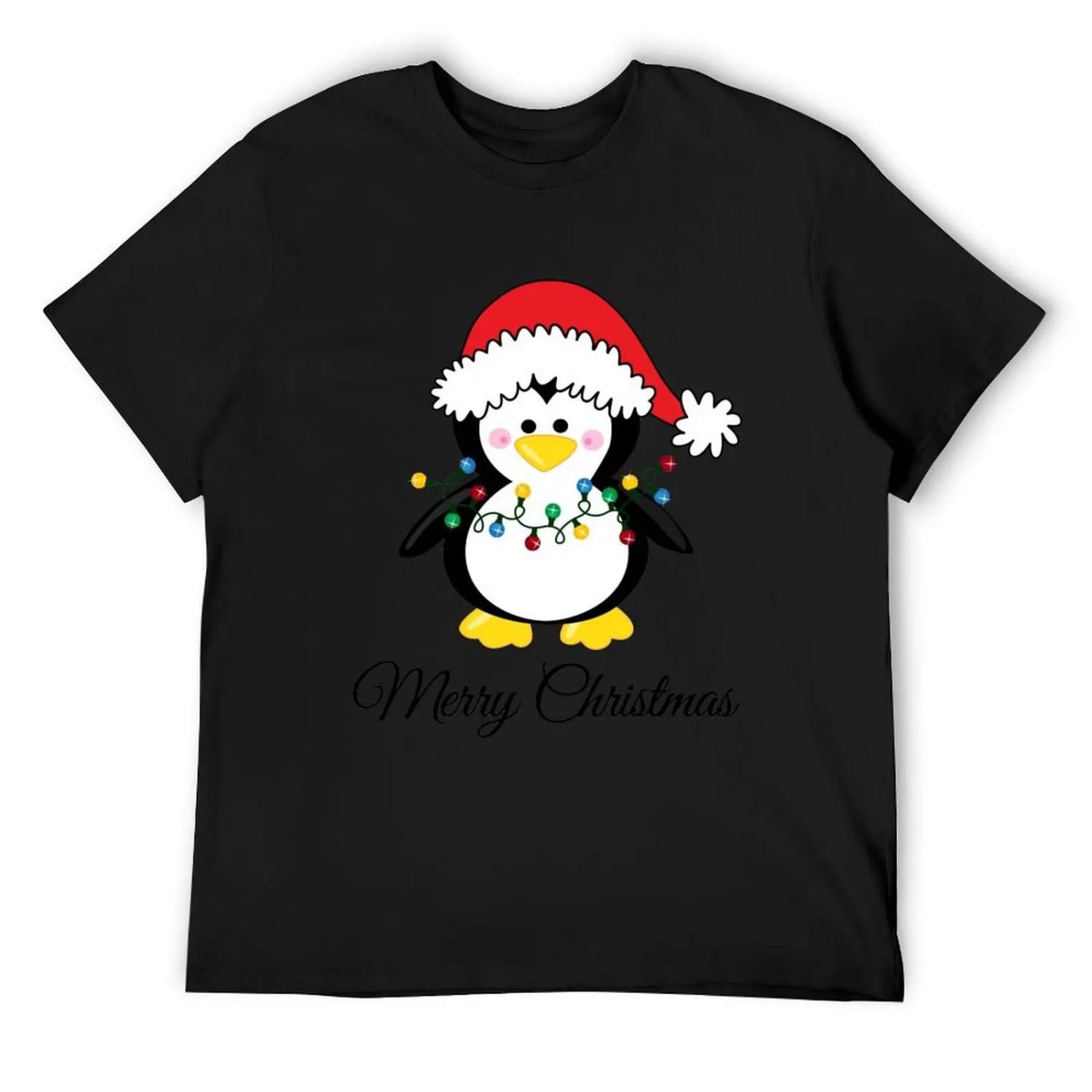 

Christmas Penguin T-Shirt heavyweights cute clothes Man t-shirt outfits for men XXXXXL чорний