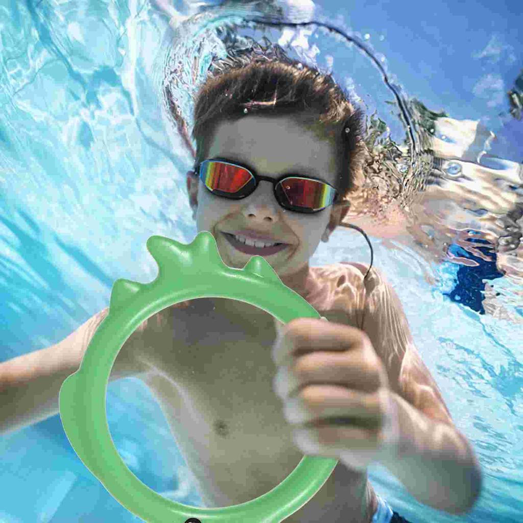 4 Pcs Colorful Diving Ring Kids Plaything Outdoor Toy Beach Toys Summer Plastic