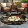1pc Vinyl Record Round Rug Flannel Soft Non Slip Floor Mat Music Themed Decor for Living Room Bedroom Home Studio Office