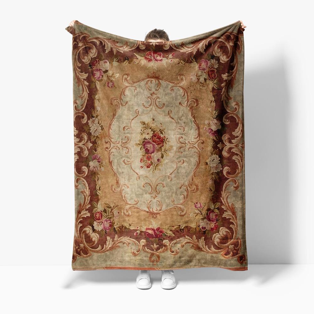 Винтажное Цветочное Флисовое Одеяло Плед Мягкий Плюшевый Постельное Белье Диван Декоративный Плед Декор Дома Подарок 75x100cm