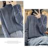 Chunky Knit Cable Wool Sweater - Half-High Neck, Textured, Elegant Autumn/Winter Outerwear