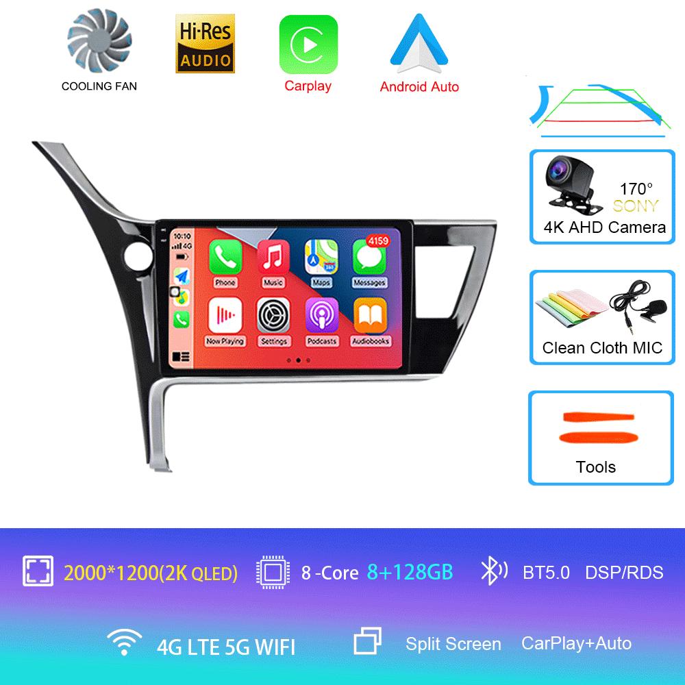 Android 14 Car Stereo Radio For Toyota Corolla 2017-2019 Multimedia Video Player Carplay GPS Navigation 4G WIFI 2 Din 360 Camera