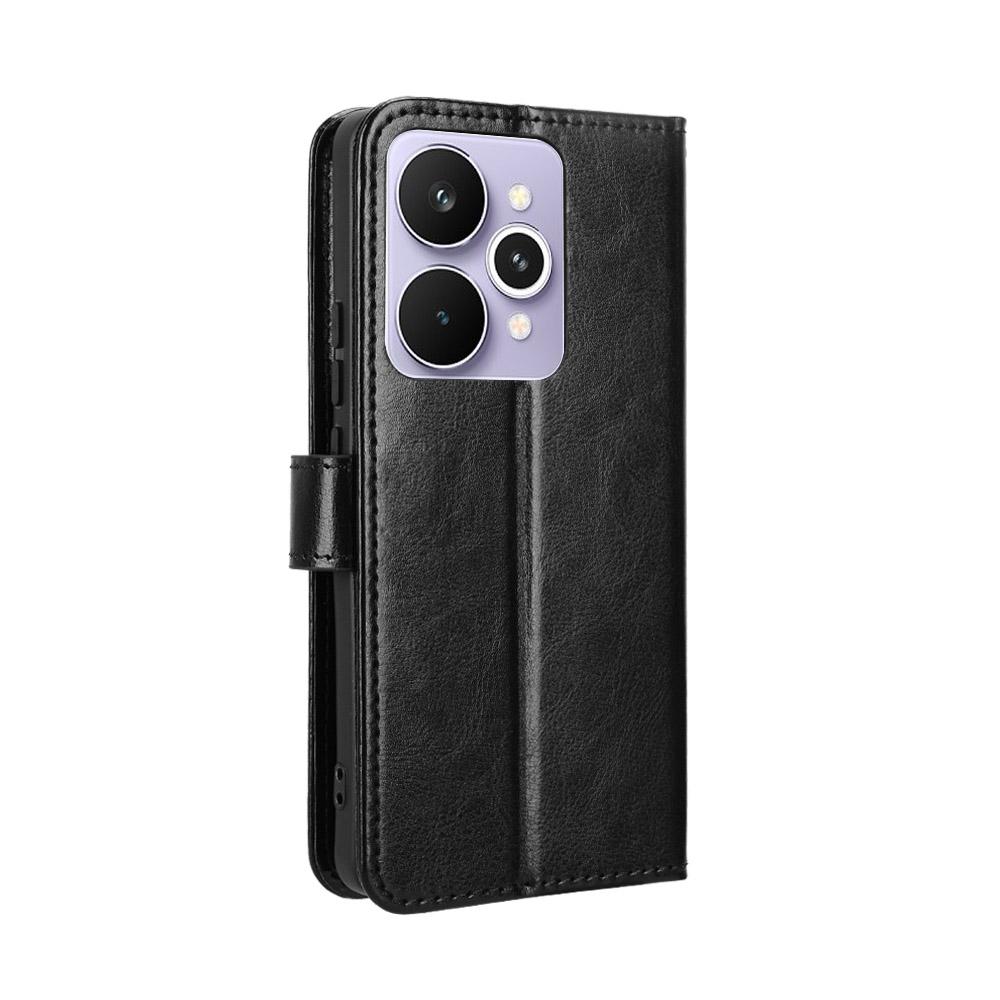 For Realme 15 5G/Realme 15 Pro 5G PU Leather Case with Strap Crazy Horse Texture Phone Wallet Cover
