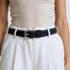 Adjustable Solid Color PU Belt For Women Jeans Waist Strap Simple Belt Fashion Stylish Studded Design