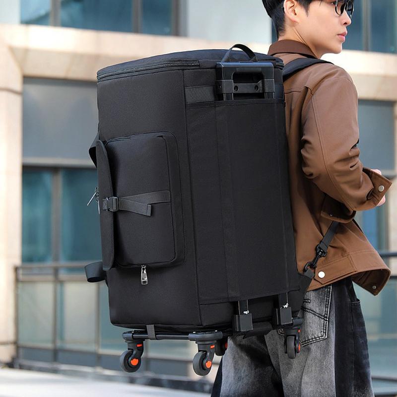 Large-capacity Detachable Trolley Case, Packing Equipment, Folding Luggage Bag, Travel Bag, Lightweight Wheel Bag, Cross-border Large Backpack