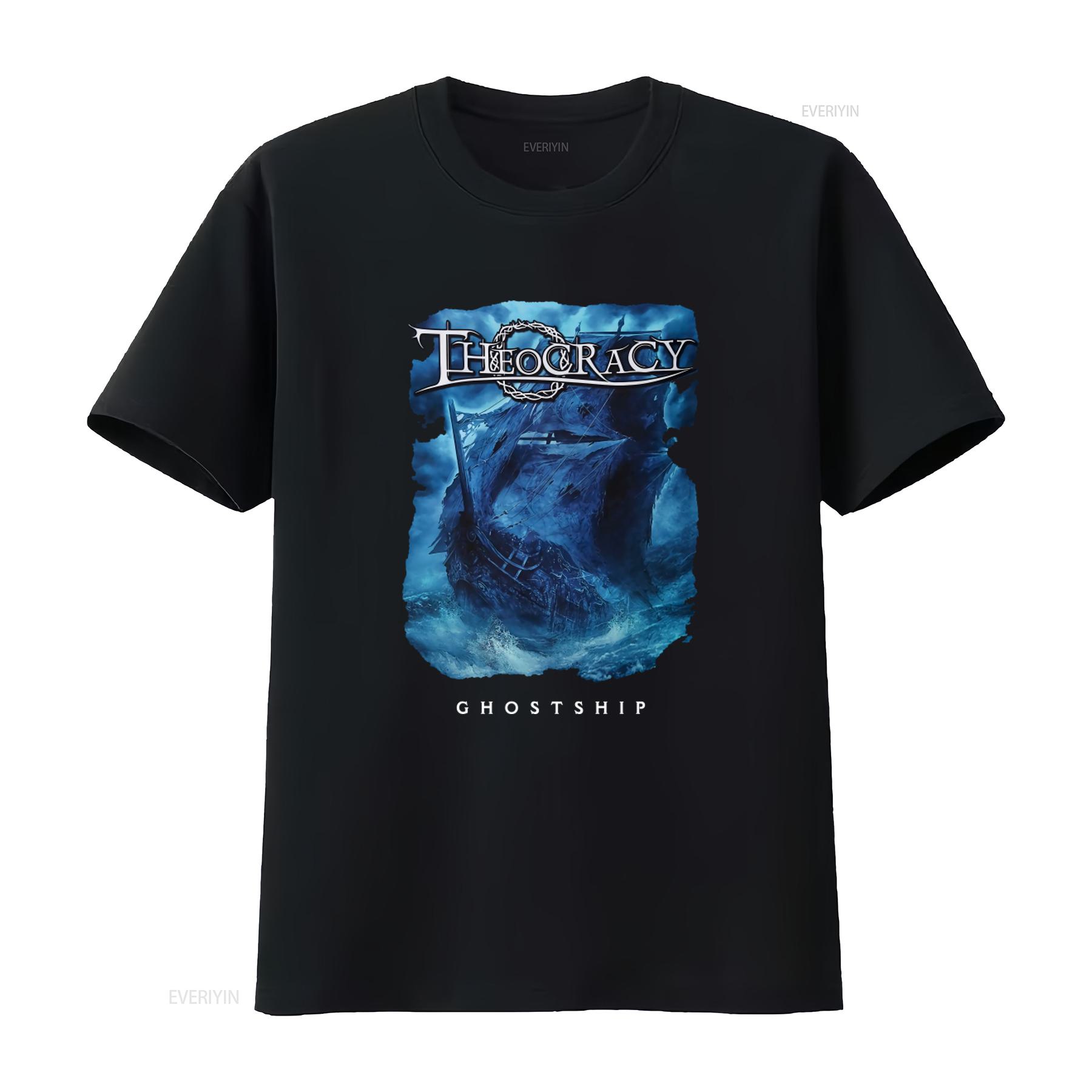 

Black Theocracy Ghost Ship Soft T shirt For Men And Women Size S 3XL vintage Washed streetwear graphic Slightly 4XL