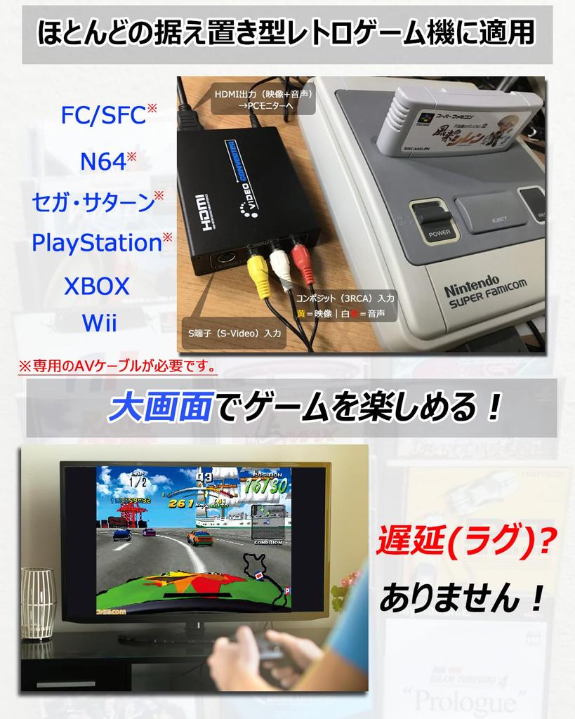 ELEVIEW to HDMI 1080p Composite 3RCA Analog to HDMI Compatible with Retro Game Consoles like Sega and Japanese Instruction Manual Included