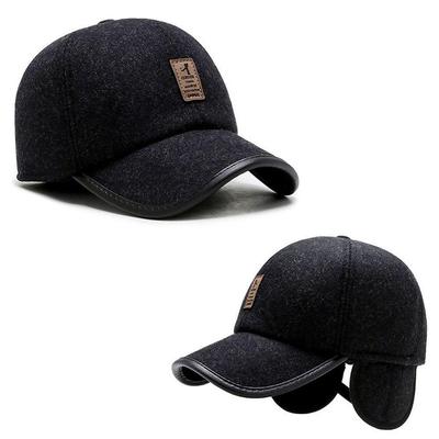 Winter Cold Protection Daily Earmuff Hat for Hiking and Fishing Black