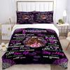 3pcs Granddaughter Inspirational Quotes Duvet Cover Set - Machine Washable, Includes 1 Cover and 2 Pillowcases, No Core Included Yy251013070