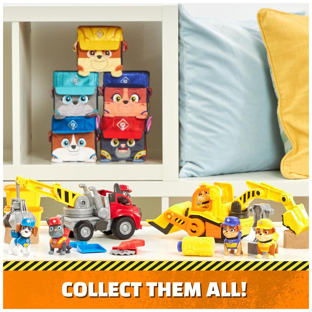 Rubble & Crew, Rubble and Mixed Action Figure Set, Kinetic Build-It Sand 3 oz and 2 Handheld Building Toys, Toys for Kids Ages 3 and Up